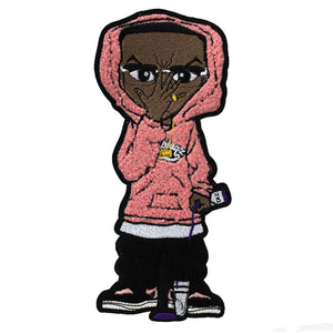 Hood & Glasses On Boy with the Dripping DLC Chenille Patch