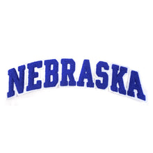 Load image into Gallery viewer, Varsity State Name Nebraska in Multicolor Chenille Patch