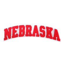 Load image into Gallery viewer, Varsity State Name Nebraska in Multicolor Chenille Patch