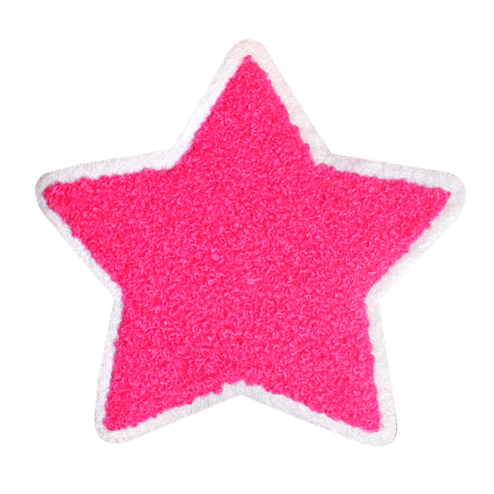 Pink Star Embroidered Patch, 1.5 (5-Pack), Stars