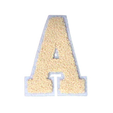 Load image into Gallery viewer, Letter Varsity Alphabets A to Z Beige Cream Chenille & White Felt 6 Inch
