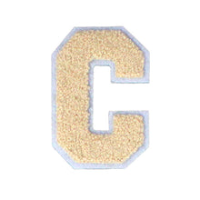 Load image into Gallery viewer, Letter Varsity Alphabets A to Z Beige Cream Chenille & White Felt  8 Inch