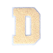 Load image into Gallery viewer, Letter Varsity Alphabets A to Z Beige Cream Chenille & White Felt  8 Inch