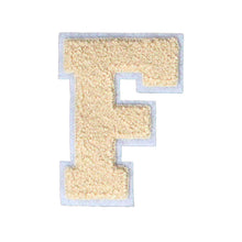 Load image into Gallery viewer, Letter Varsity Alphabets A to Z Beige Cream Chenille & White Felt  8 Inch