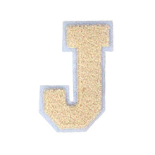Load image into Gallery viewer, Letter Varsity Alphabets A to Z Beige Cream Chenille & White Felt  8 Inch
