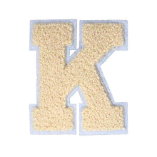 Load image into Gallery viewer, Letter Varsity Alphabets A to Z Beige Cream Chenille & White Felt  8 Inch