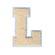 Load image into Gallery viewer, Letter Varsity Alphabets A to Z Beige Cream Chenille & White Felt  8 Inch