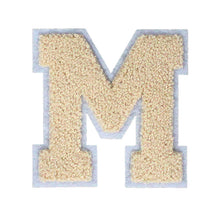 Load image into Gallery viewer, Letter Varsity Alphabets A to Z Beige Cream Chenille & White Felt  8 Inch