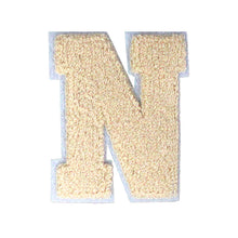 Load image into Gallery viewer, Letter Varsity Alphabets A to Z Beige Cream Chenille & White Felt  8 Inch