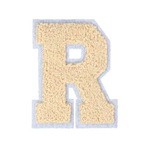 Load image into Gallery viewer, Letter Varsity Alphabets A to Z Beige Cream Chenille & White Felt  8 Inch