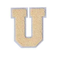 Load image into Gallery viewer, Letter Varsity Alphabets A to Z Beige Cream Chenille & White Felt  8 Inch