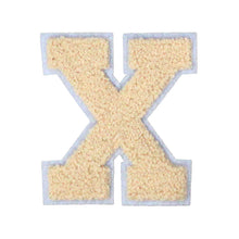 Load image into Gallery viewer, Letter Varsity Alphabets A to Z Beige Cream Chenille & White Felt  8 Inch