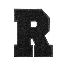 Load image into Gallery viewer, Letter Varsity Alphabets A to Z Black Chenille & Black Felt  6 Inch