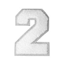 Load image into Gallery viewer, Varsity Numbers White Chenille & White Felt