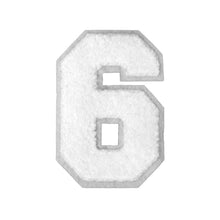 Load image into Gallery viewer, Varsity Numbers White Chenille & White Felt