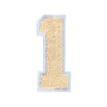 Load image into Gallery viewer, Varsity Numbers Beige Cream Chenille & White Felt