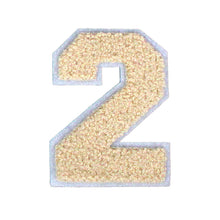 Load image into Gallery viewer, Varsity Numbers Beige Cream Chenille & White Felt