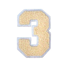 Load image into Gallery viewer, Varsity Numbers Beige Cream Chenille & White Felt