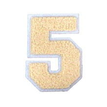 Load image into Gallery viewer, Varsity Numbers Beige Cream Chenille & White Felt