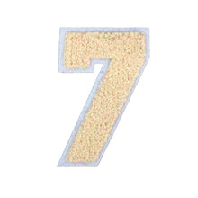 Load image into Gallery viewer, Varsity Numbers Beige Cream Chenille & White Felt