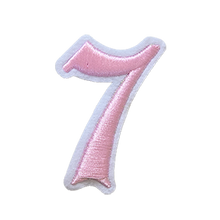 Load image into Gallery viewer, 3D Old English Roman Font Number 0 to 9 Size 2, 3 inches Pink Embroidery Patch