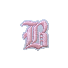 Load image into Gallery viewer, 3D Old English Roman Font Alphabets A To Z Size 3 Inches Pink Embroidery Patch
