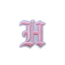 Load image into Gallery viewer, 3D Old English Roman Font Alphabets A To Z Size 3 Inches Pink Embroidery Patch