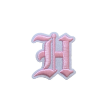 Load image into Gallery viewer, 3D Old English Roman Font Alphabets A To Z Size 3 Inches Pink Embroidery Patch