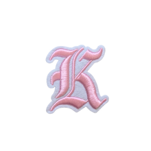 Load image into Gallery viewer, 3D Old English Roman Font Alphabets A To Z Size 3 Inches Pink Embroidery Patch