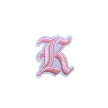 Load image into Gallery viewer, 3D Old English Roman Font Alphabets A To Z Size 2 Inches Pink Embroidery Patch