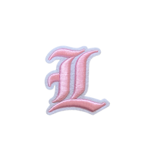 Load image into Gallery viewer, 3D Old English Roman Font Alphabets A To Z Size 3 Inches Pink Embroidery Patch
