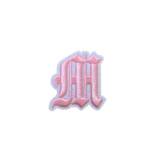 Load image into Gallery viewer, 3D Old English Roman Font Alphabets A To Z Size 2 Inches Pink Embroidery Patch