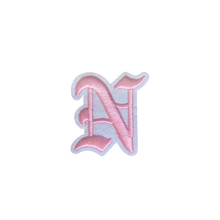 Load image into Gallery viewer, 3D Old English Roman Font Alphabets A To Z Size 2 Inches Pink Embroidery Patch