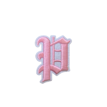 Load image into Gallery viewer, 3D Old English Roman Font Alphabets A To Z Size 2 Inches Pink Embroidery Patch