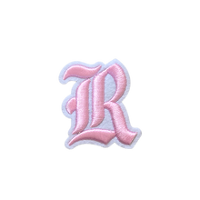 Load image into Gallery viewer, 3D Old English Roman Font Alphabets A To Z Size 3 Inches Pink Embroidery Patch