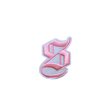 Load image into Gallery viewer, 3D Old English Roman Font Alphabets A To Z Size 2 Inches Pink Embroidery Patch