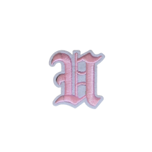 Load image into Gallery viewer, 3D Old English Roman Font Alphabets A To Z Size 2 Inches Pink Embroidery Patch