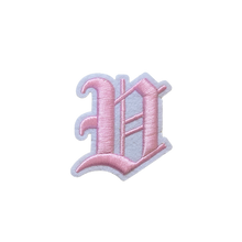 Load image into Gallery viewer, 3D Old English Roman Font Alphabets A To Z Size 3 Inches Pink Embroidery Patch
