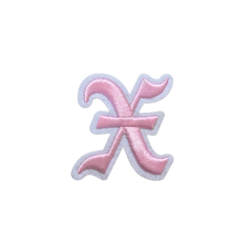 Load image into Gallery viewer, 3D Old English Roman Font Alphabets A To Z Size 3 Inches Pink Embroidery Patch