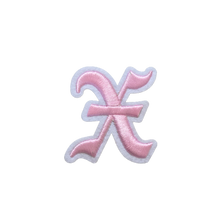 Load image into Gallery viewer, 3D Old English Roman Font Alphabets A To Z Size 3 Inches Pink Embroidery Patch