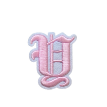 Load image into Gallery viewer, 3D Old English Roman Font Alphabets A To Z Size 3 Inches Pink Embroidery Patch