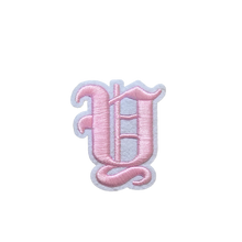 Load image into Gallery viewer, 3D Old English Roman Font Alphabets A To Z Size 2 Inches Pink Embroidery Patch