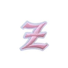 Load image into Gallery viewer, 3D Old English Roman Font Alphabets A To Z Size 3 Inches Pink Embroidery Patch