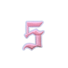 Load image into Gallery viewer, 3D Old English Roman Font Number 0 to 9 Size 2, 3 inches Pink Embroidery Patch