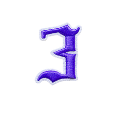 Load image into Gallery viewer, 3D Old English Roman Font Number 0 to 9 Size 2, 3 inches Purple Embroidery Patch