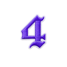 Load image into Gallery viewer, 3D Old English Roman Font Number 0 to 9 Size 2, 3 inches Purple Embroidery Patch