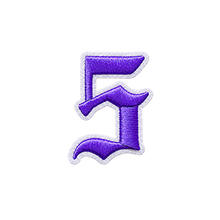 Load image into Gallery viewer, 3D Old English Roman Font Number 0 to 9 Size 2, 3 inches Purple Embroidery Patch