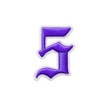 Load image into Gallery viewer, 3D Old English Roman Font Number 0 to 9 Size 2, 3 inches Purple Embroidery Patch