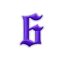 Load image into Gallery viewer, 3D Old English Roman Font Number 0 to 9 Size 2, 3 inches Purple Embroidery Patch