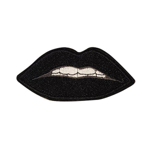 Black Lips Embroidery Patch